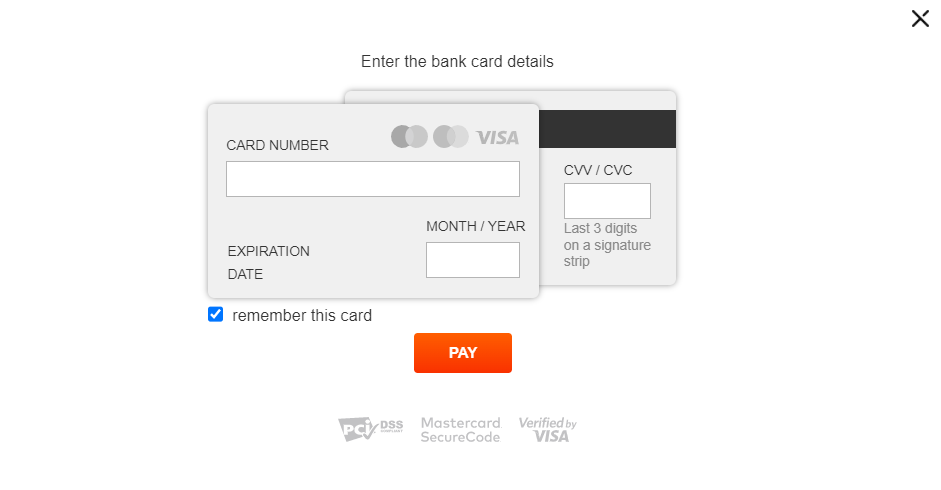 Шаг 3.2 Оплата (если Visa)